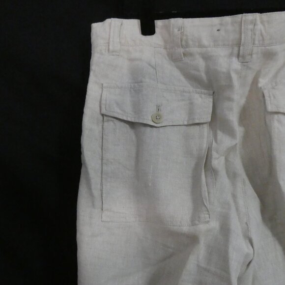 Y2K | OLD NAVY SURPLUS CO. | 36 x 30 | Classic Beige Linen Straight Leg Pants - Picture 10 of 16